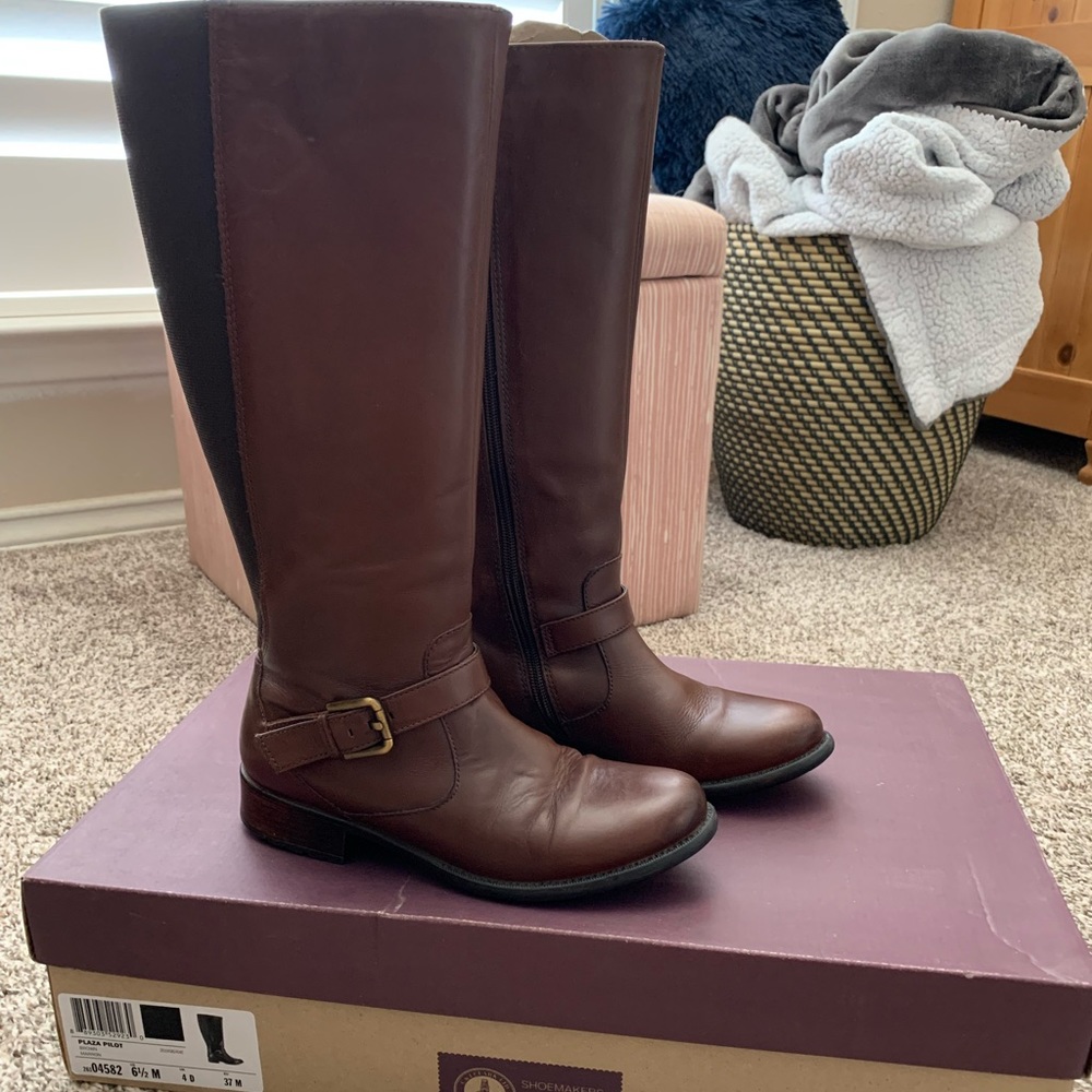 Clarks Brown Leather Riding Boots